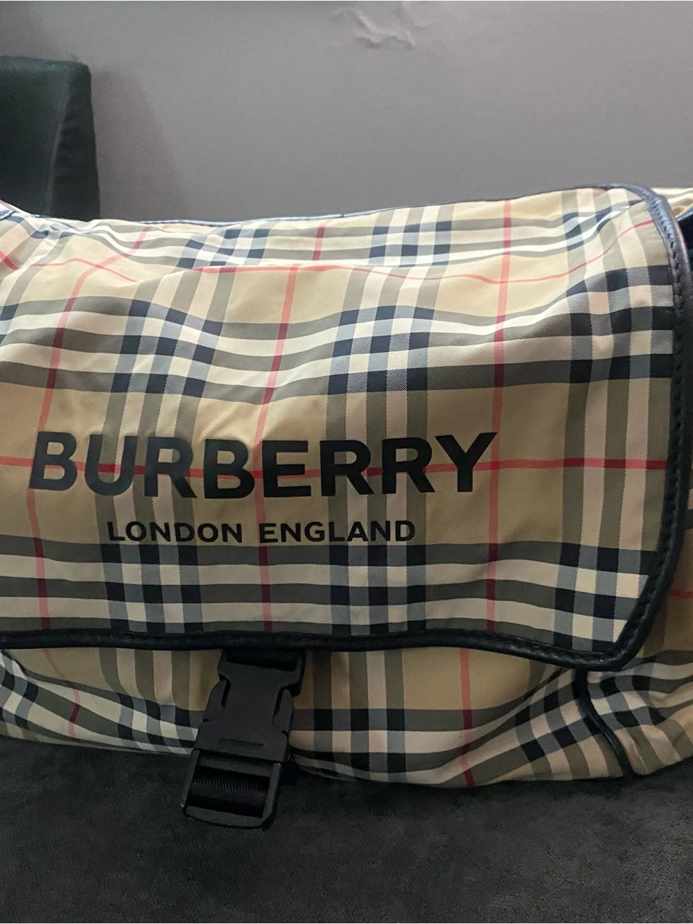 Burberry Beige Check Diaper Bag - Great Condition